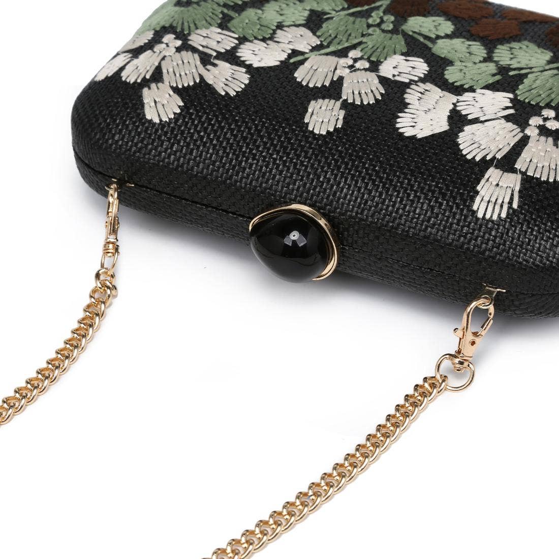 Black Floral Evening Clutch
