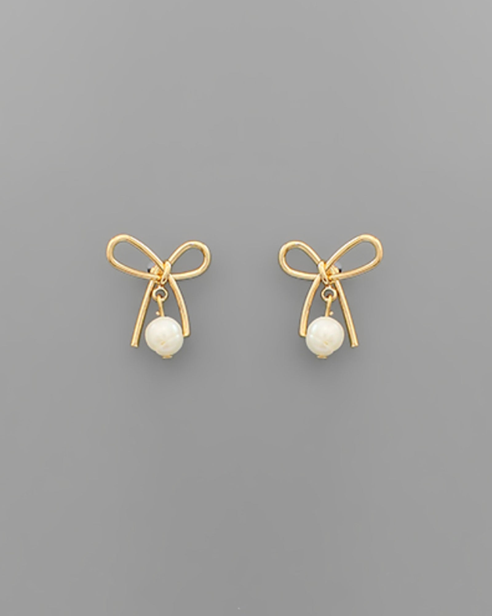 Bow hot sale pearl earrings