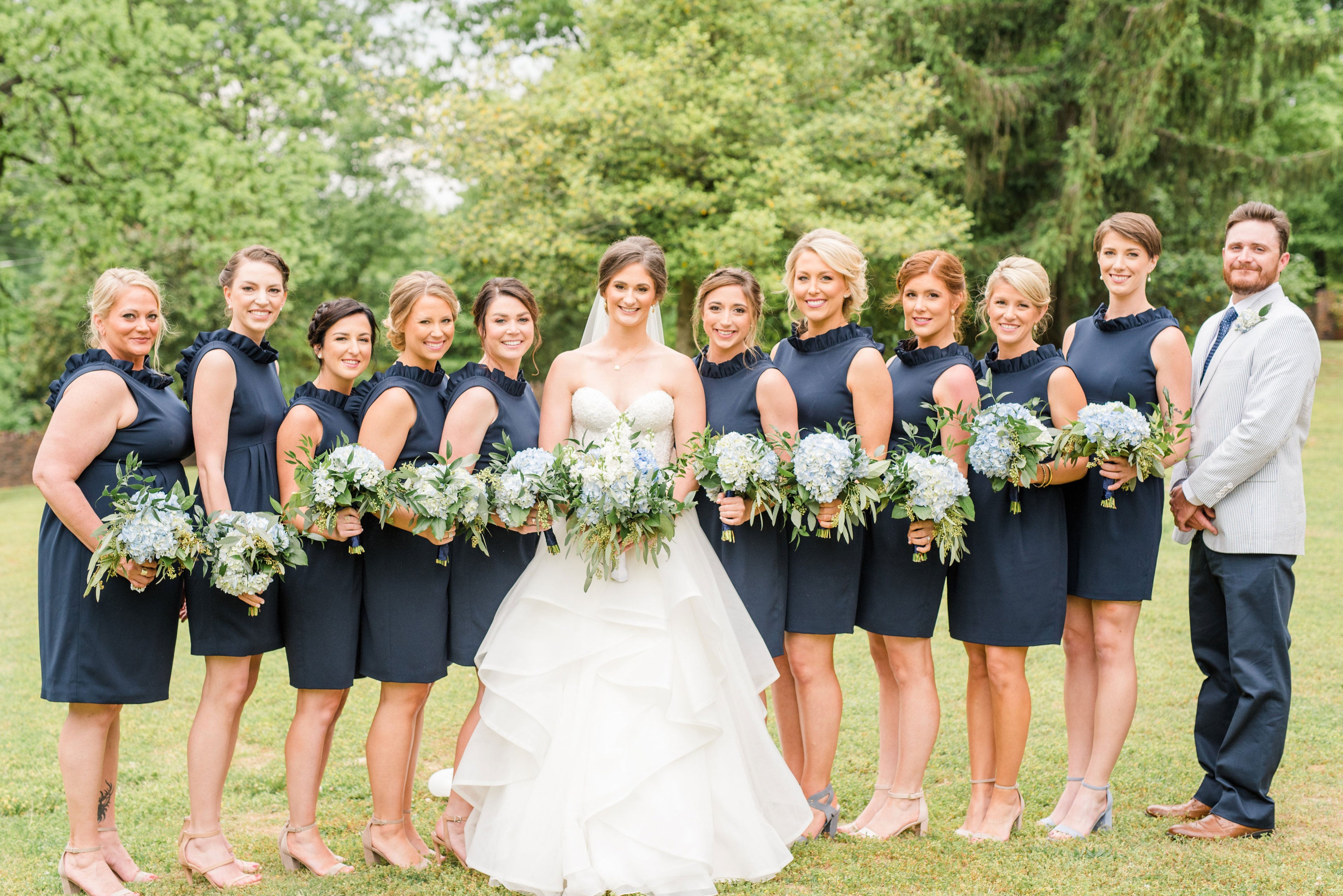 Bridal party navy blue on sale dresses