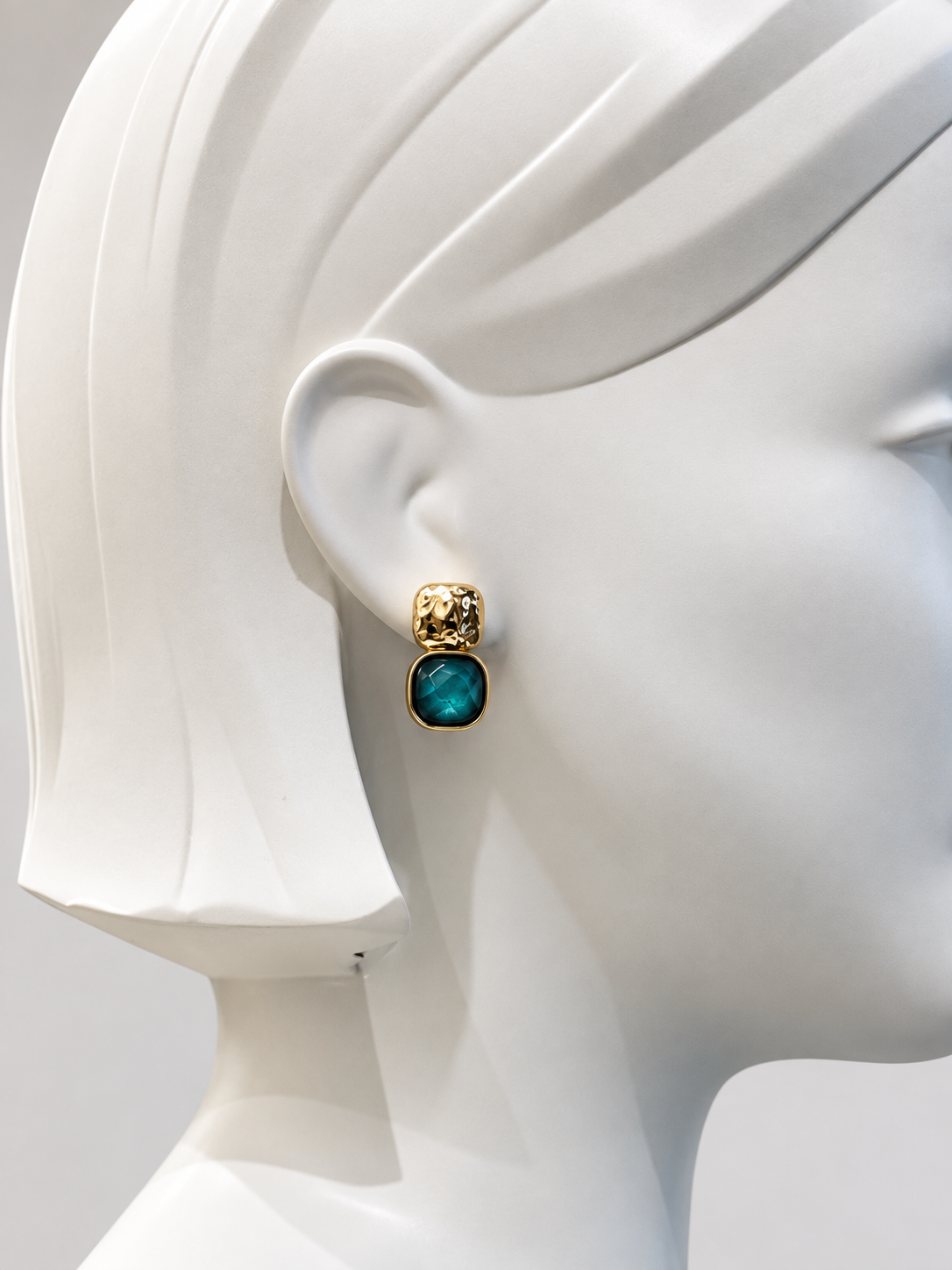 Gold Square Earrings
