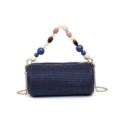 Navy Straw Bag