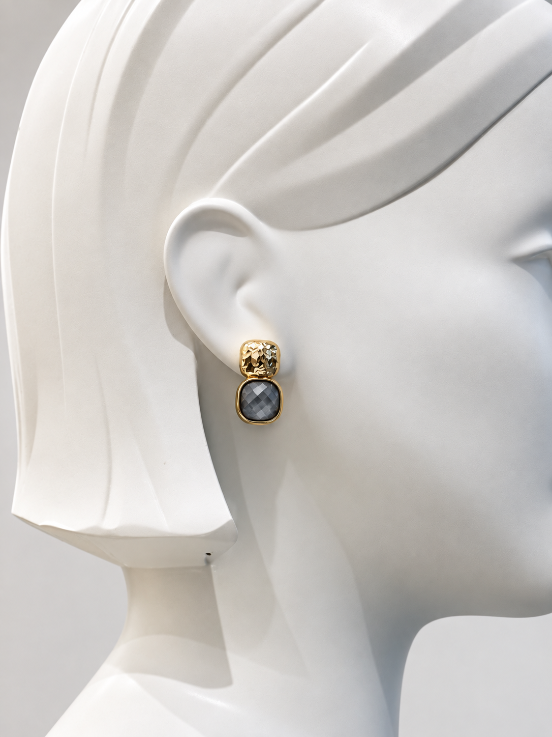 Gold Square Earrings