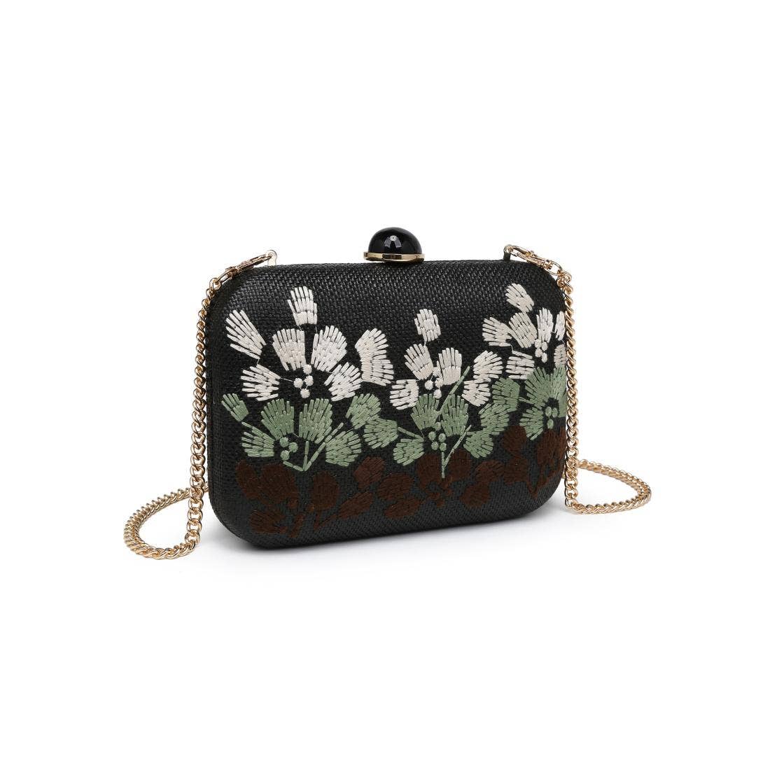 Black Floral Evening Clutch