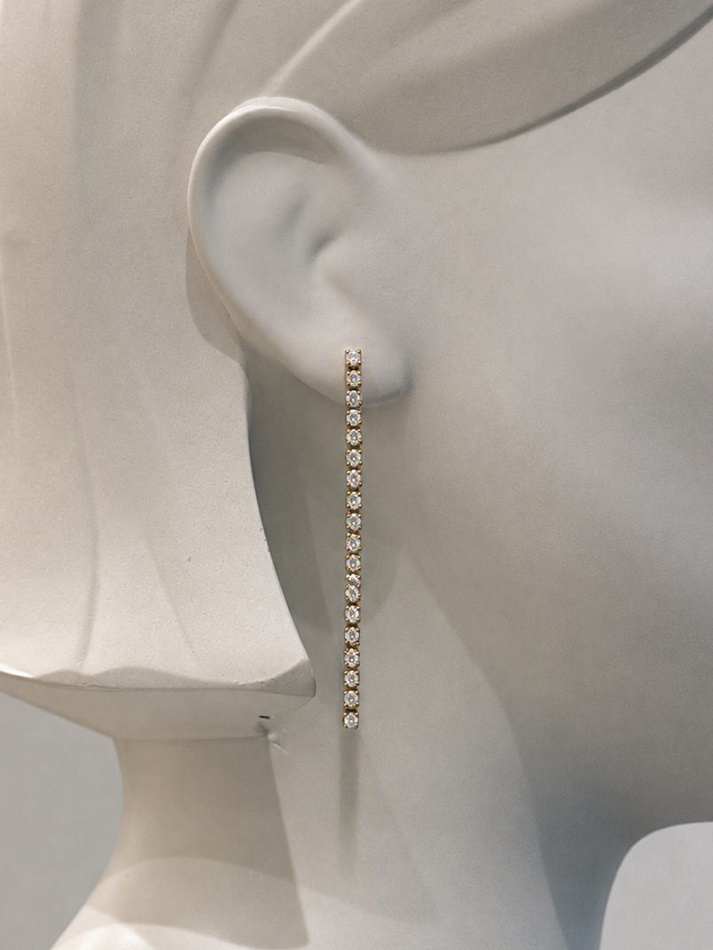 Rhinestone Square Drop Earrings