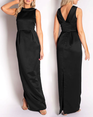 The Amelia Gown in Matte Satin
