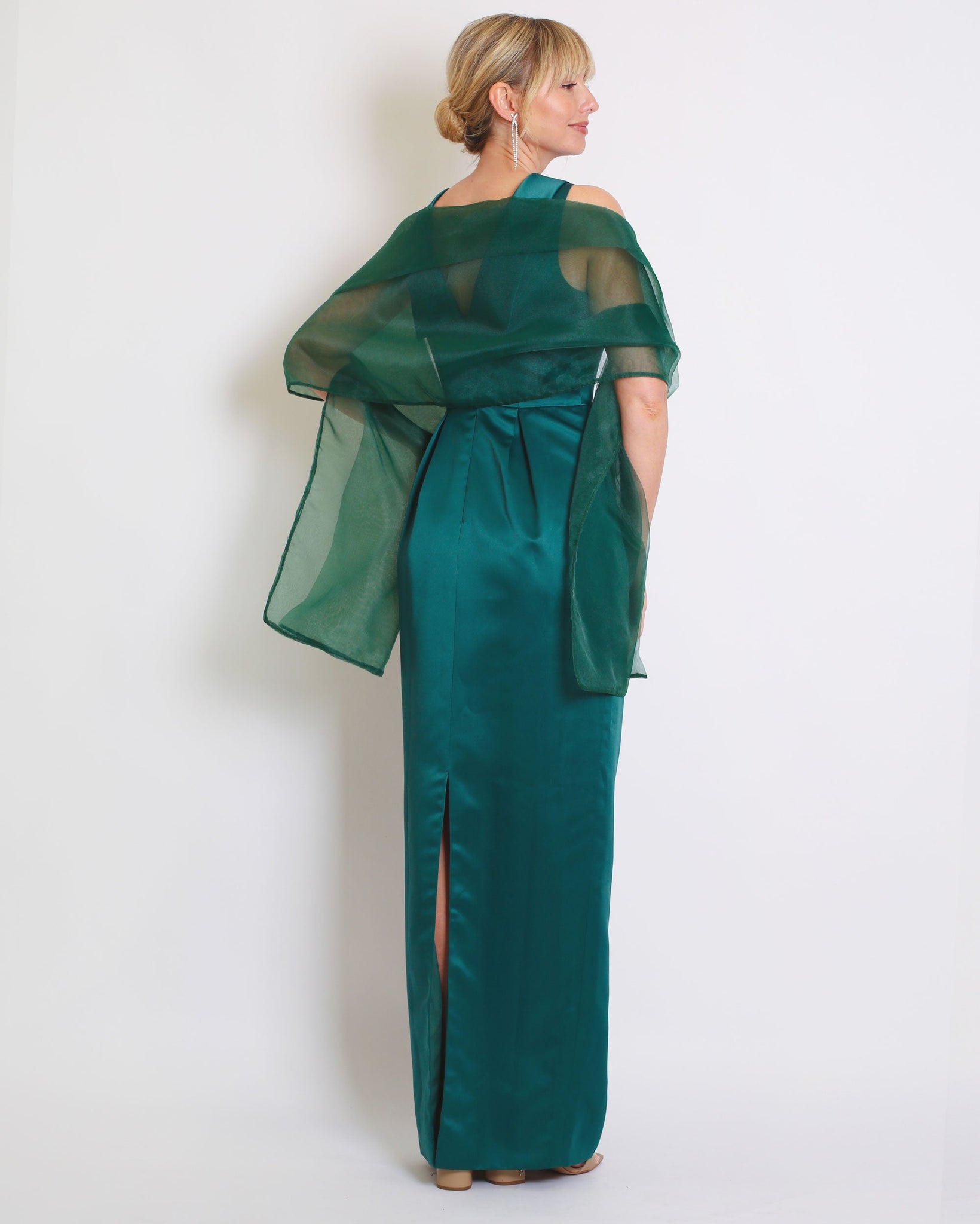 Organza Shawls And Wraps For Evening Dresses Canada Teal Blue Green Organza Shawl: Hands-free Evening Organza Shawls And Wraps For Evening Dresses Canada Teal Blue Green Organza Shawl: Hands-free Evening