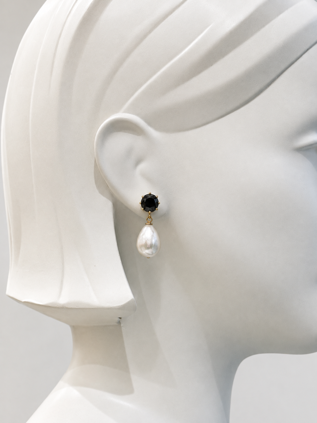 Onyx & Pearl Earrings