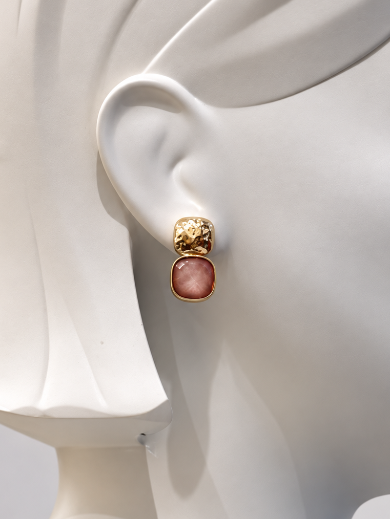 Gold Square Earrings