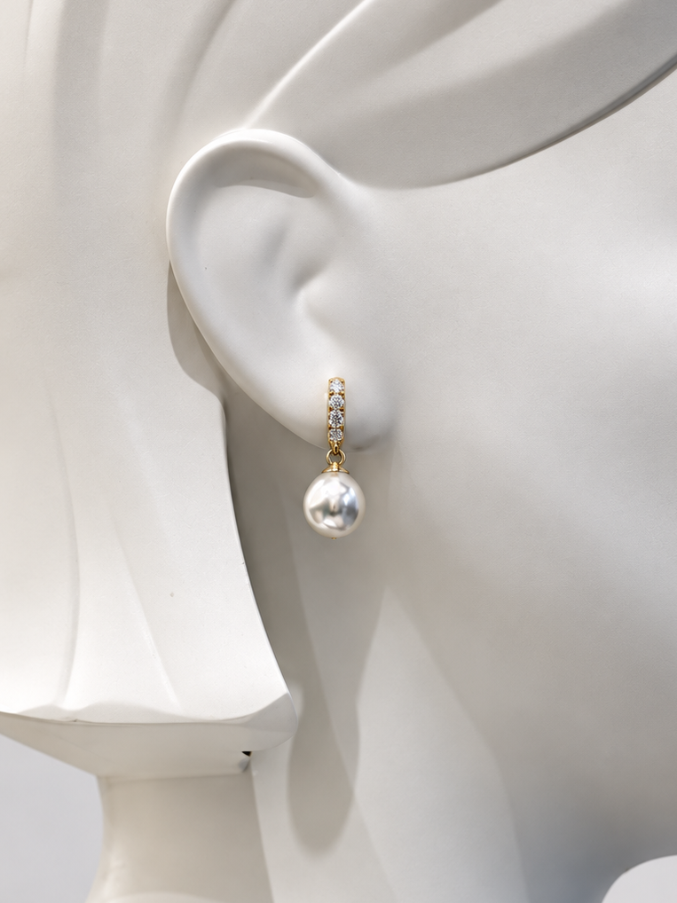 Rhinestone Pearl Drop Earrings