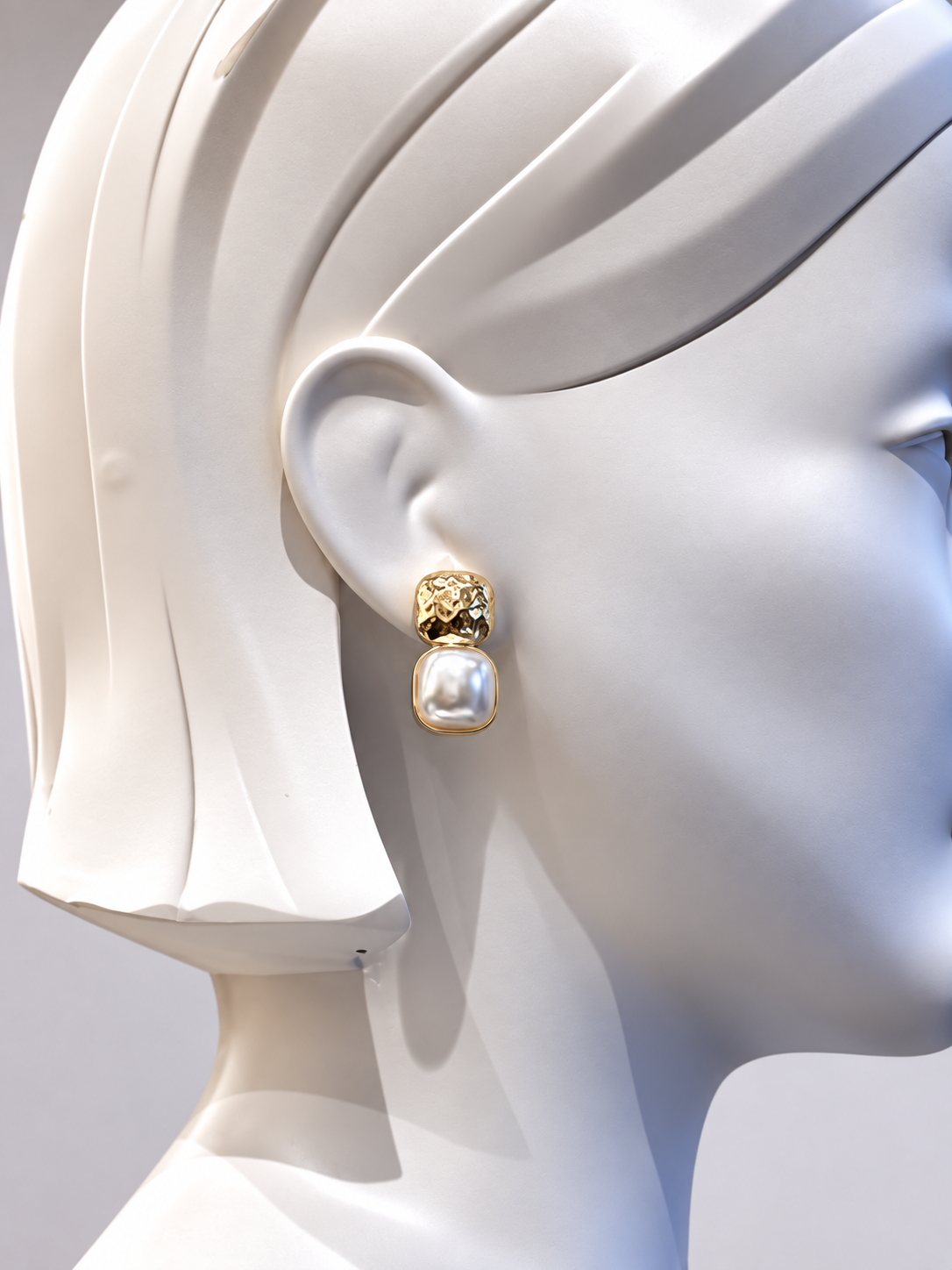Gold Square Earrings