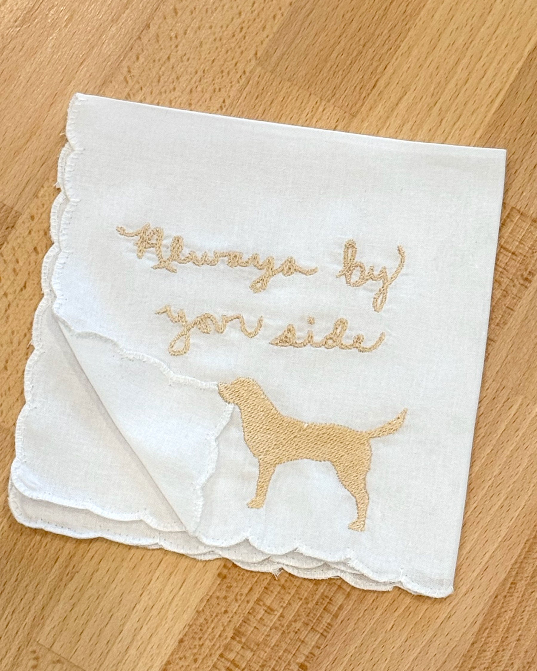 Dog Embroidered Handkerchief