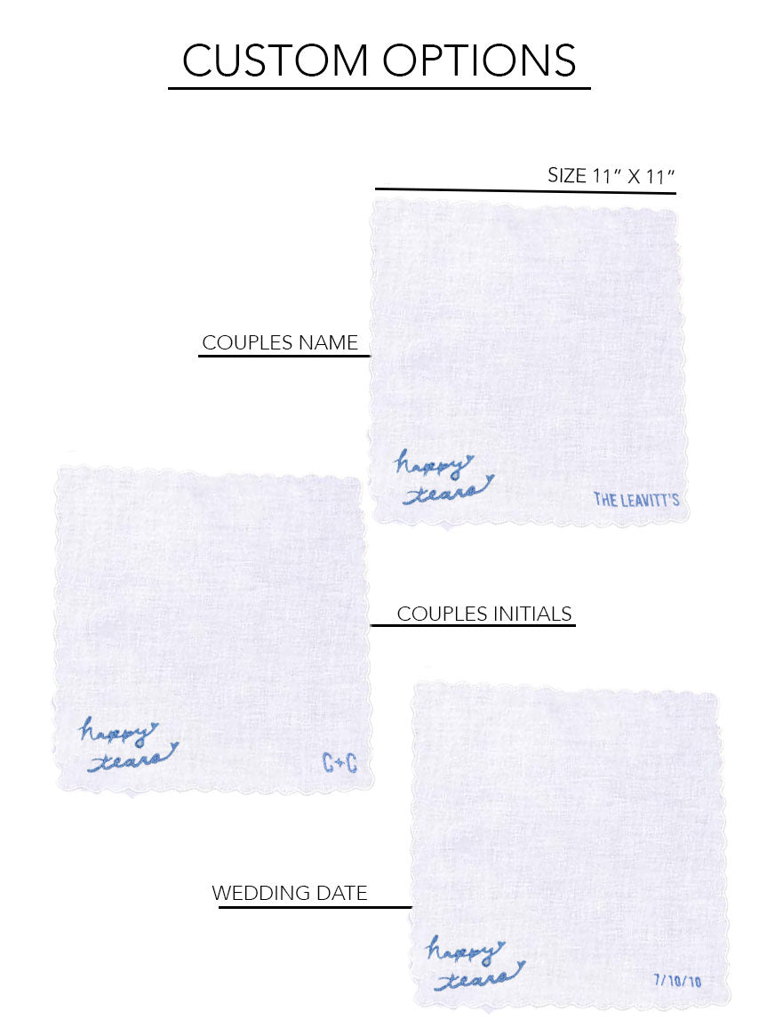 Happy Tears Embroidered Handkerchief