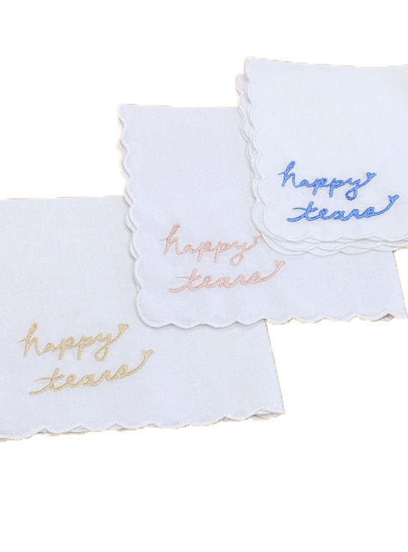 Happy Tears Embroidered Handkerchief
