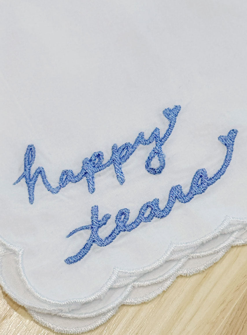 Happy Tears Embroidered Handkerchief