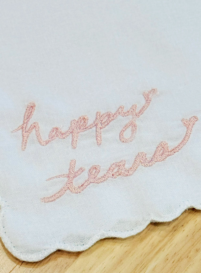 Happy Tears Embroidered Handkerchief
