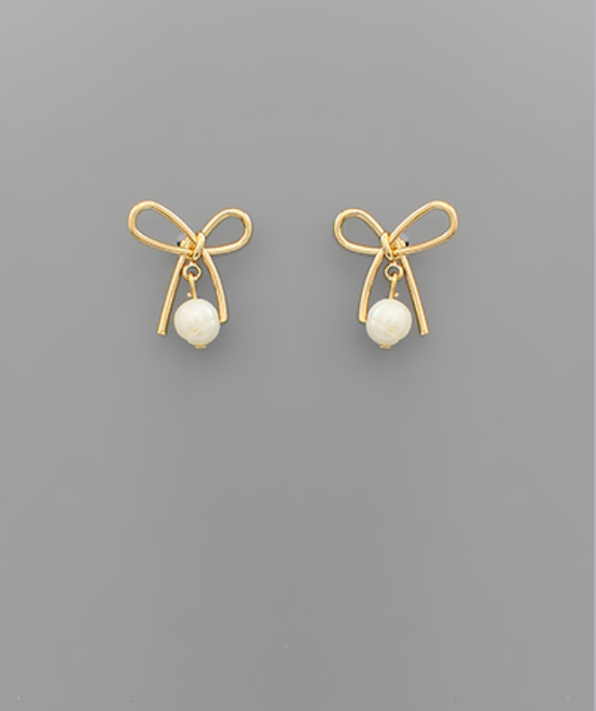 Bow Pearl Earrings