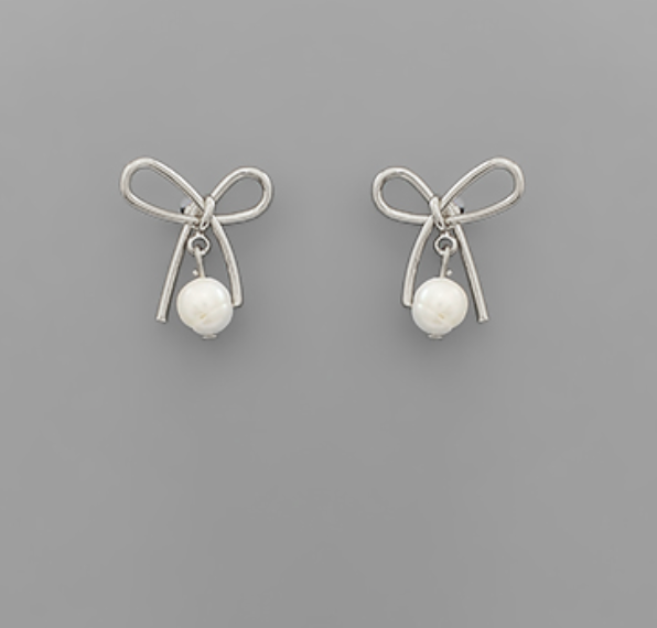 Bow Pearl Earrings