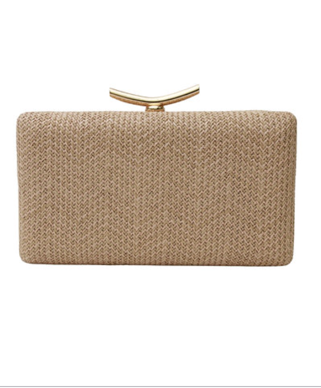 Straw Hard Case Clutch