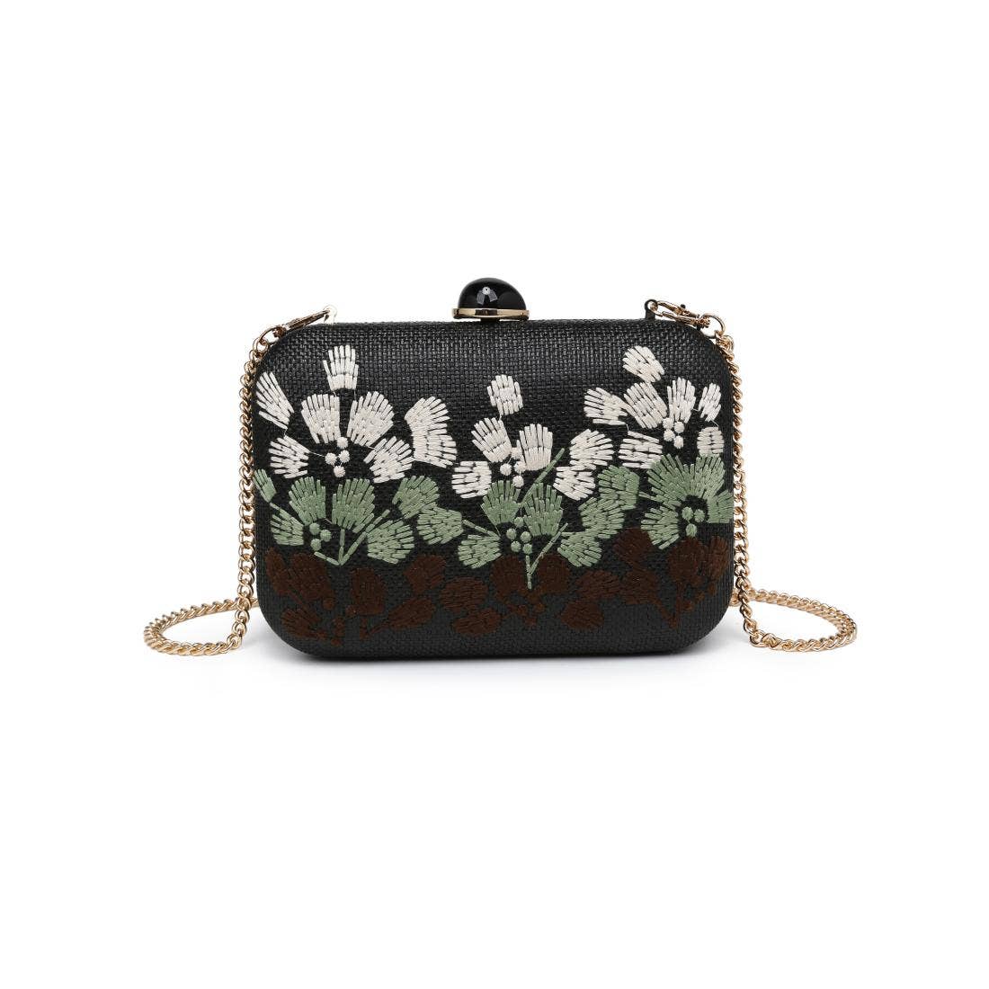 Black Floral Evening Clutch
