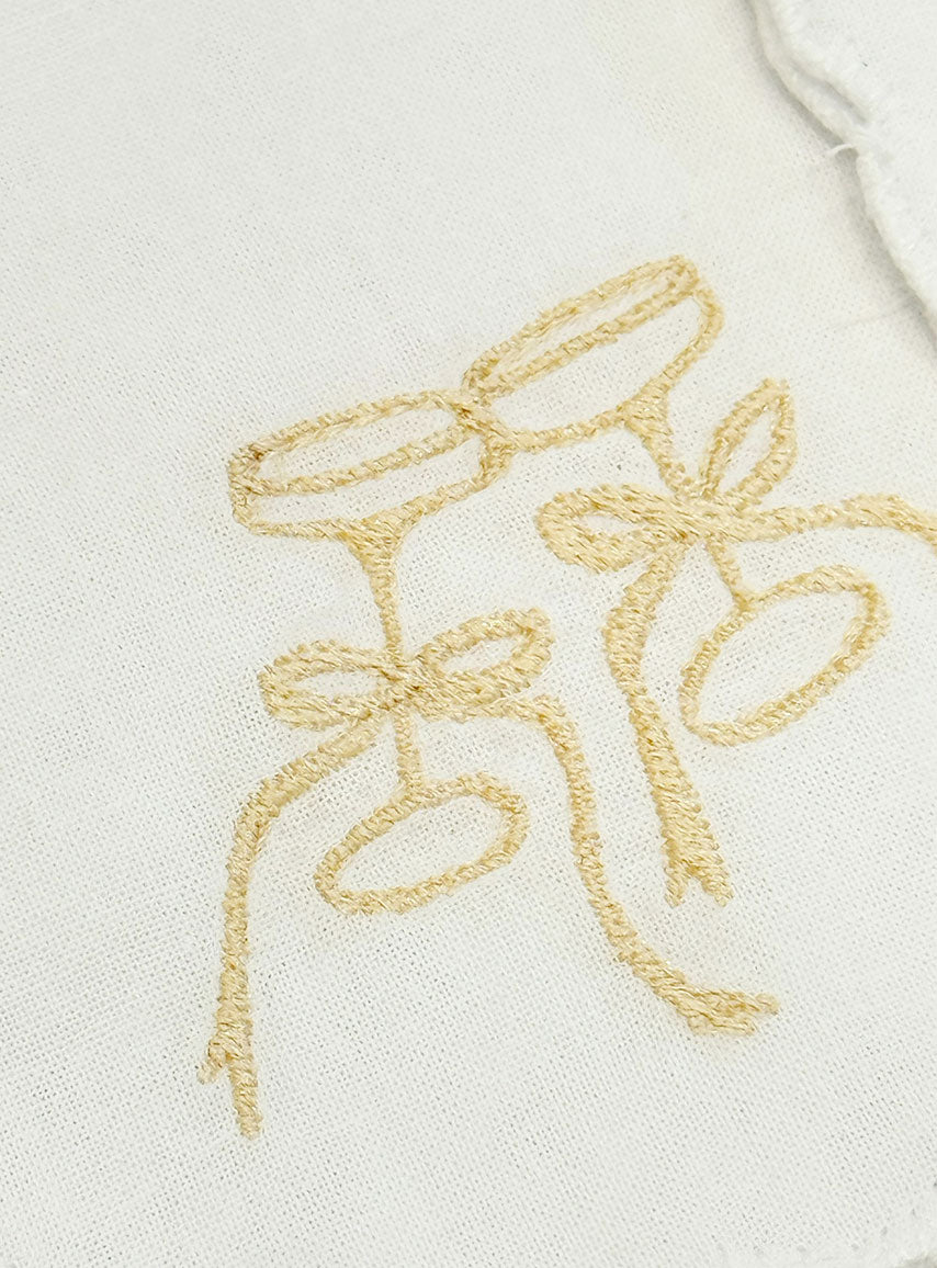 Champagne Glass Embroidered Handkerchief