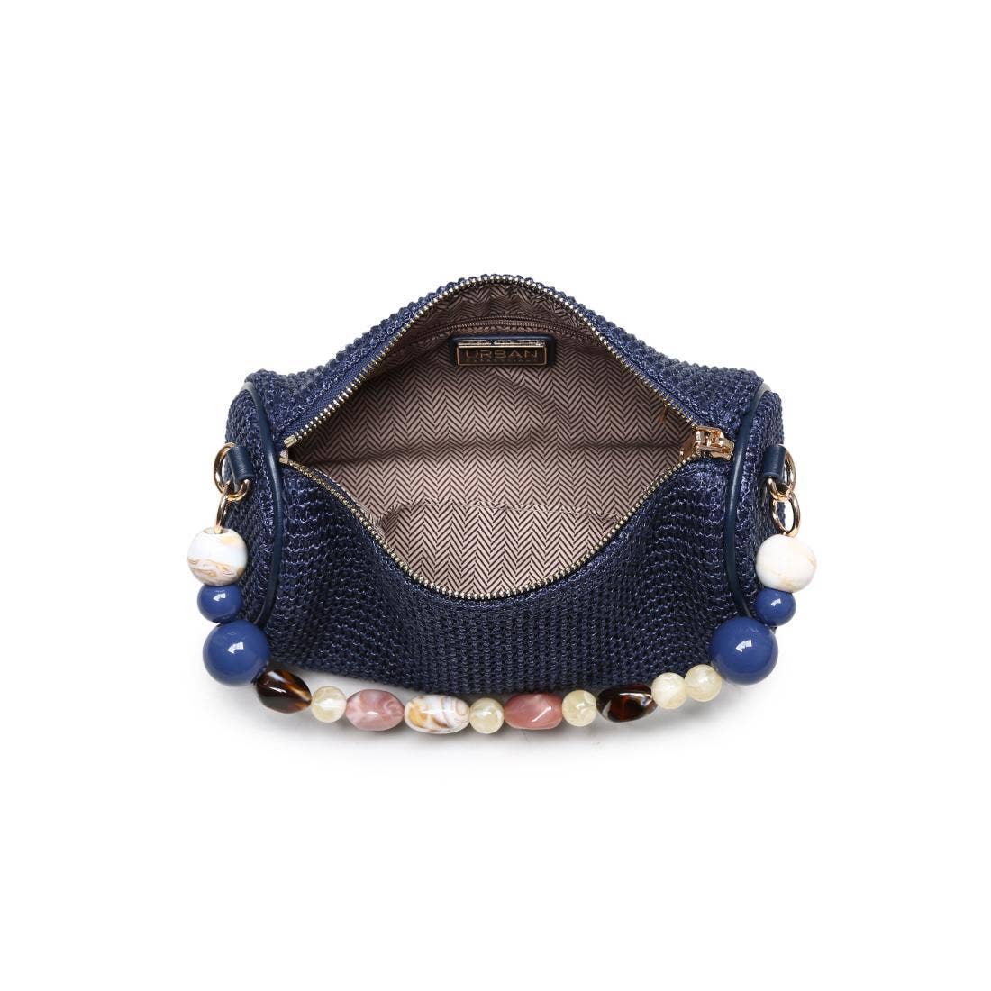 Navy Straw Bag