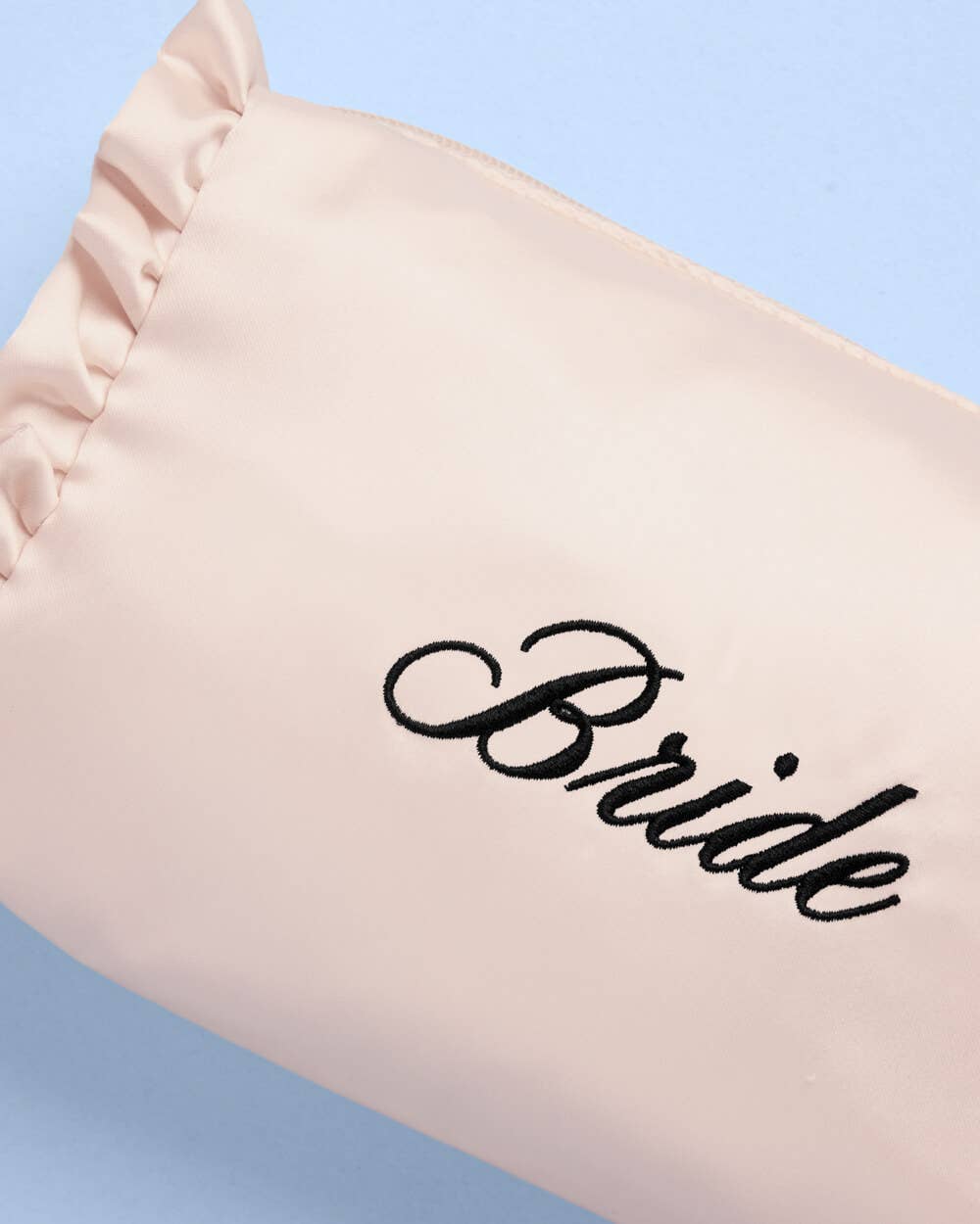 Embroidered Bride Satin Cosmetic Bag