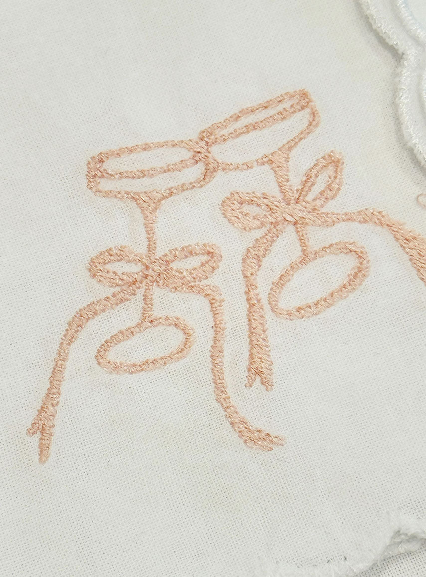 Champagne Glass Embroidered Handkerchief